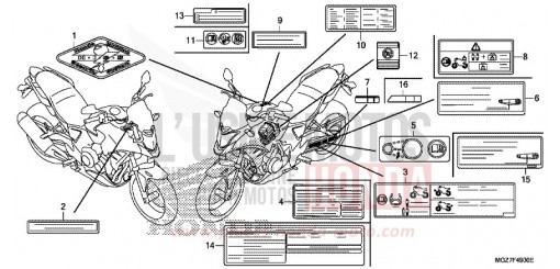 ETIQUETTE DE PRECAUTIONS CB500XAF de 2015